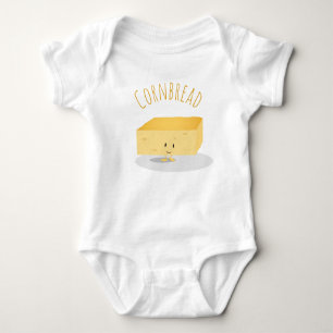 Body Para Bebé Palabra cuadrada de pan de maíz amarillo sonriente