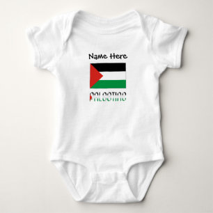 Body Para Bebé Palestina y bandera palestina con tu nombre
