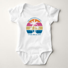 Body Para Bebé Palm Tree Beach Trip Sunset Cute Personalizado