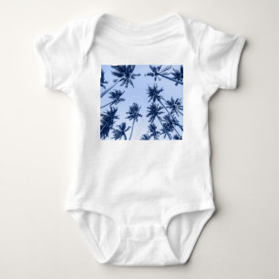 Body Para Bebé Palmeras altas, cielo azul claro.