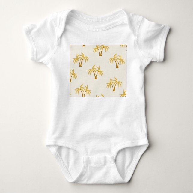 Body Para Bebé Palmeras de Oro: Textil Tropical. (Anverso)