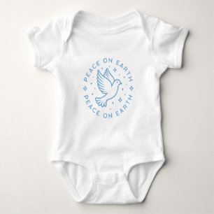 Body Para Bebé Paloma de la paz en la tierra Navidad azul estétic