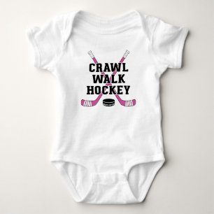 Body Para Bebé Palos de Hockey y Disfraz de Bebé de Niña Pink Cra