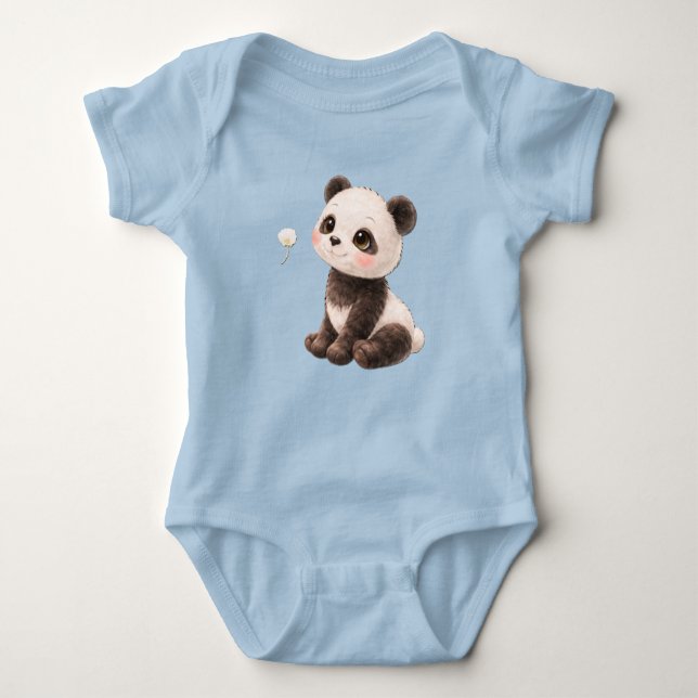 Body Para Bebé Panda Baby Bodysuit – Cute Black and White Bear 🐼 (Anverso)