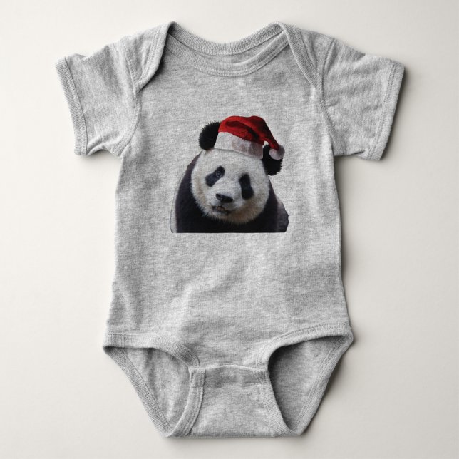 Body Para Bebé Panda Bear Santa Claus (Anverso)