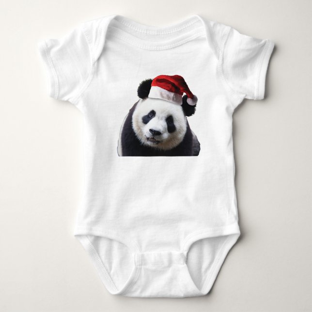 Body Para Bebé Panda Bear Santa Claus (Anverso)
