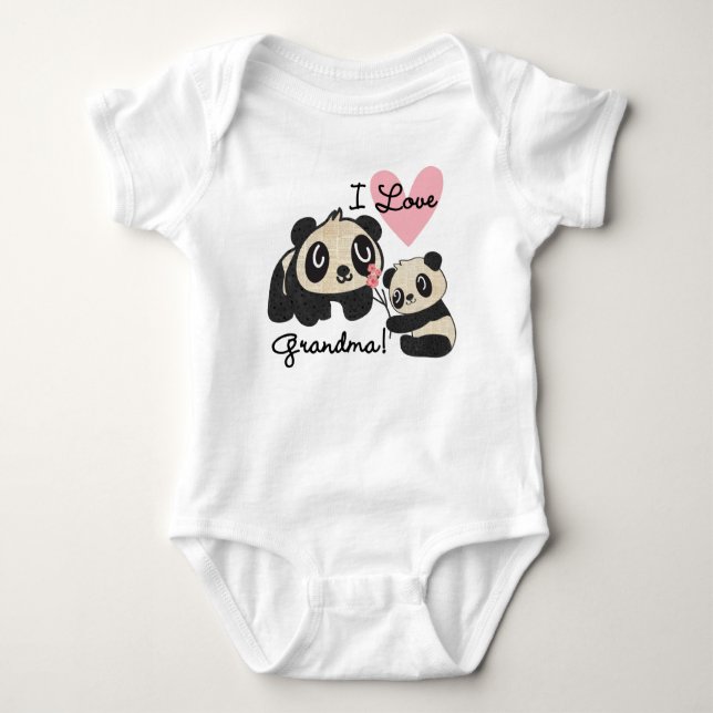 Body Para Bebé Panda Bears I Love Grandma (Anverso)