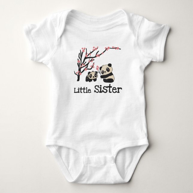 Body Para Bebé Panda Bears Little Sister (Anverso)