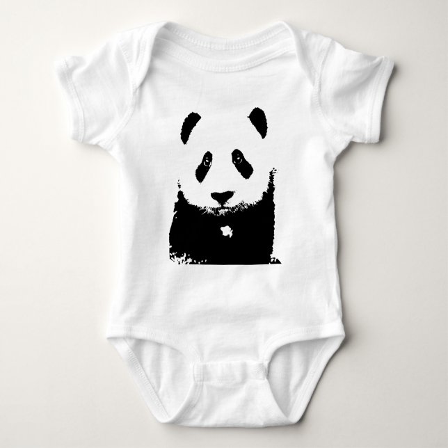 Body Para Bebé Panda blanco y negro (Anverso)