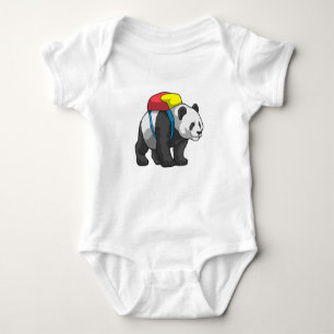 Body Para Bebé Panda como excursionista con mochila