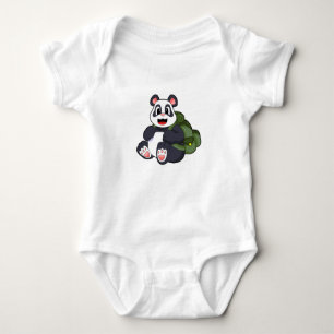 Body Para Bebé Panda como excursionista con mochila