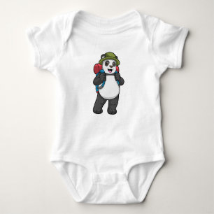 Body Para Bebé Panda como excursionista con mochila