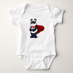 Body Para Bebé Panda como héroe con máscara y Cabo