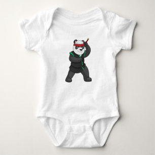 Body Para Bebé Panda como Ninja en disfraz