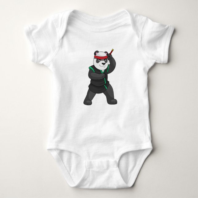 Body Para Bebé Panda como Ninja en disfraz (Anverso)