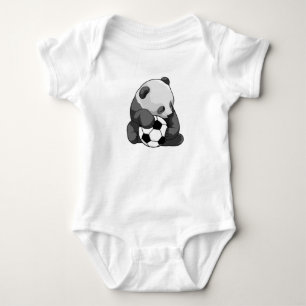 Body Para Bebé Panda con balón de fútbol