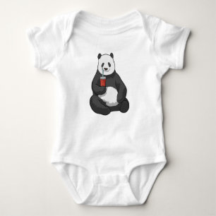 Body Para Bebé Panda con bebida