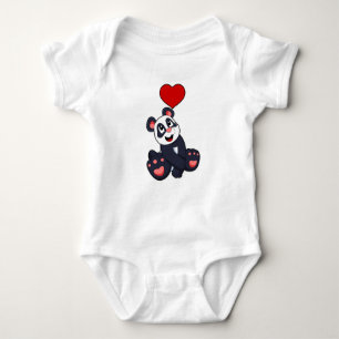 Body Para Bebé Panda con corazón