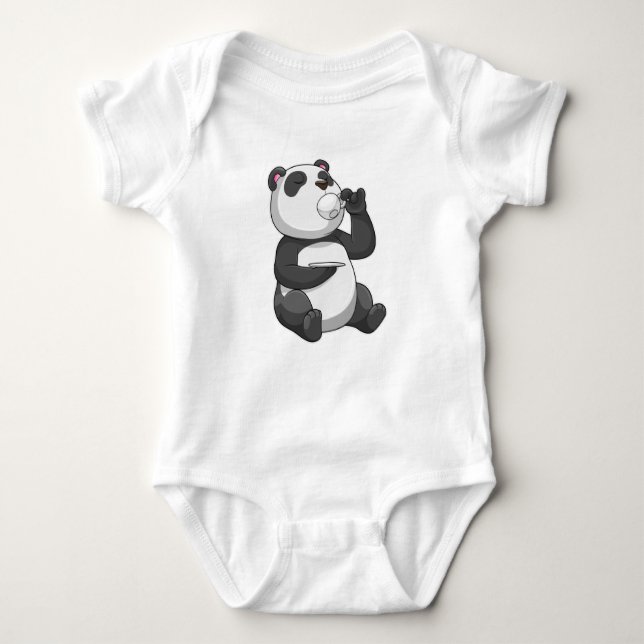 Body Para Bebé Panda con Tea Cup (Anverso)