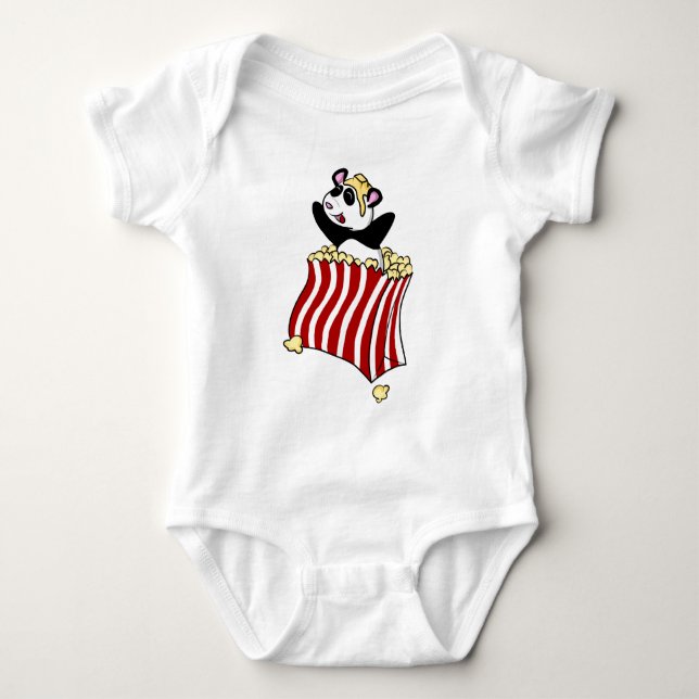 Body Para Bebé ¡Panda de las palomitas! (Anverso)