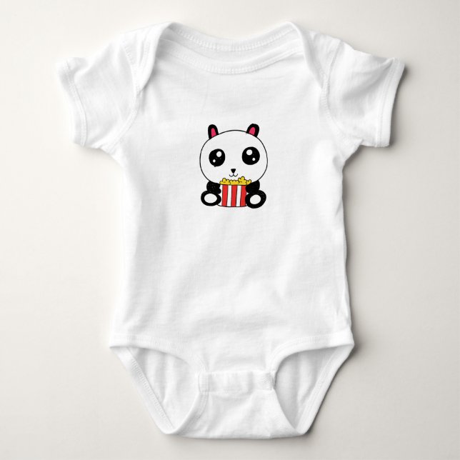 Body Para Bebé Panda de palomitas de maíz (Anverso)