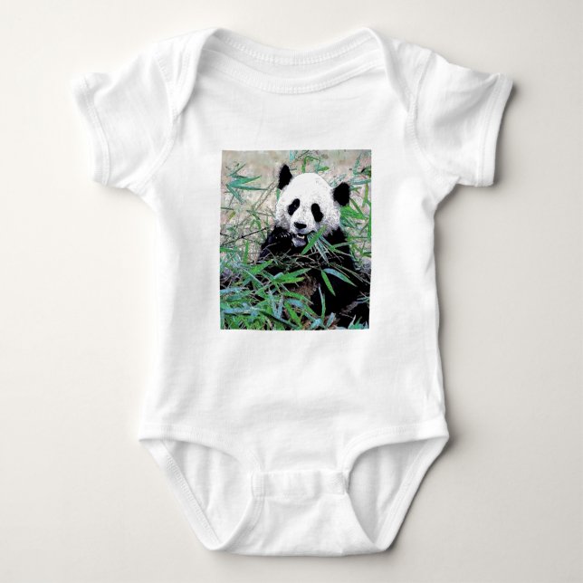 Body Para Bebé Panda Eating Leaves (Anverso)