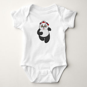 Body Para Bebé Panda en carrera con gorra