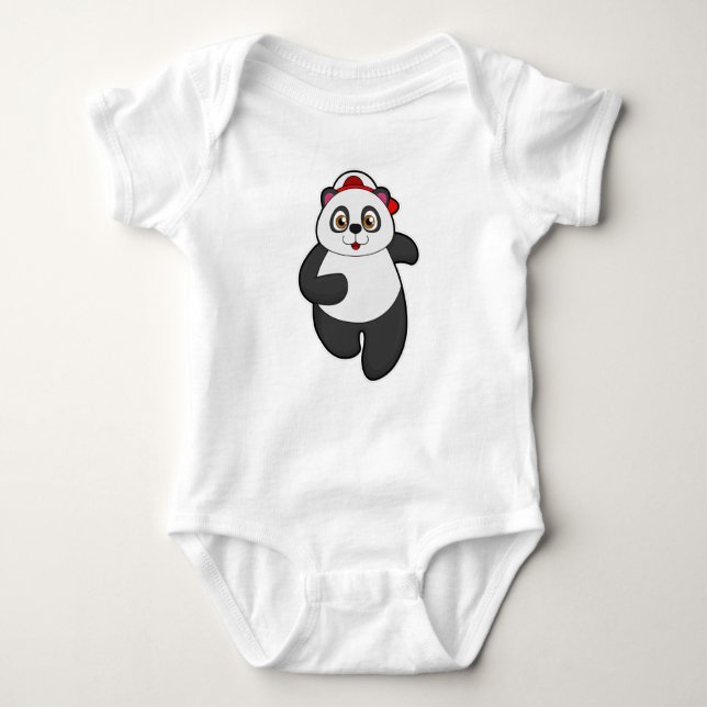 Body Para Bebé Panda en carrera con gorra (Anverso)