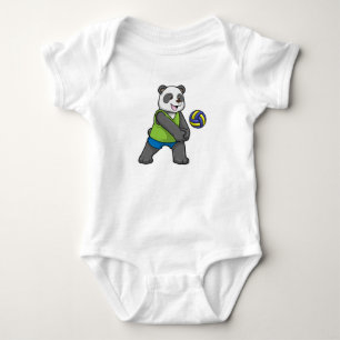Body Para Bebé Panda en Deportes con Voleibol