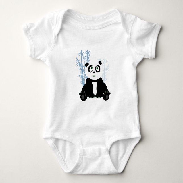 Body Para Bebé Panda Girl - Blue  (Anverso)
