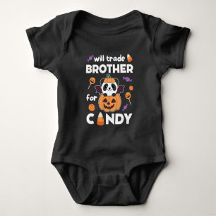 Body Para Bebé Panda Halloween Intercambia Hermano Por Caramelo