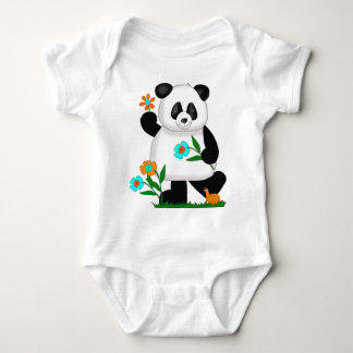 Body Para Bebé Panda Infantil Con Flores 2
