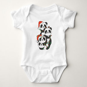 Body Para Bebé Panda Navidades navideños Animales Pandas