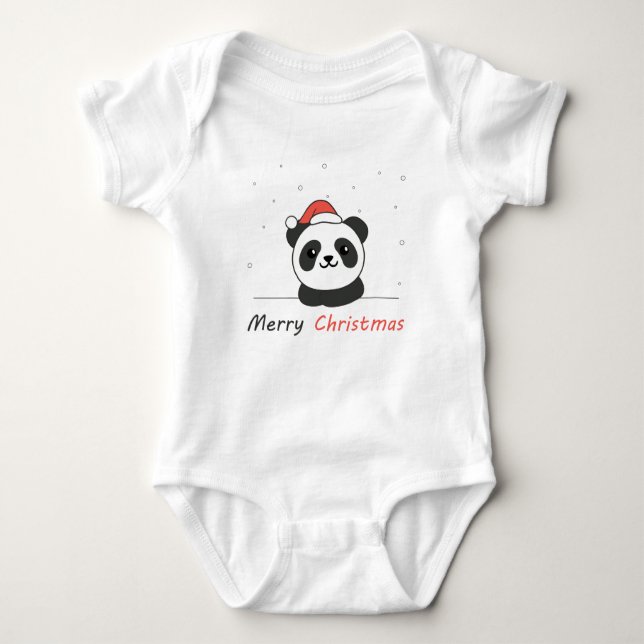 Body Para Bebé Panda Navidades Nieve Animales De Invierno Pandas (Anverso)