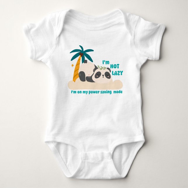 Body Para Bebé Panda perezoso adorable (Anverso)