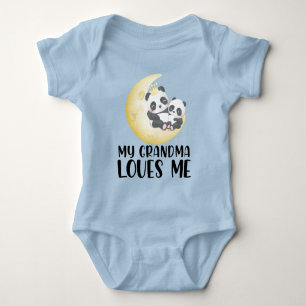 Body Para Bebé Panda - Regalo para Nieto - Mi Abuela Me Ama