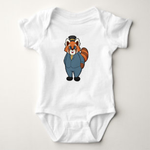 Body Para Bebé Panda Rojo como Groom con Gorra