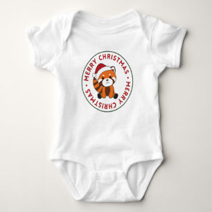 Body Para Bebé Panda Rojo Navidades Nieve Animales De Invierno Pa