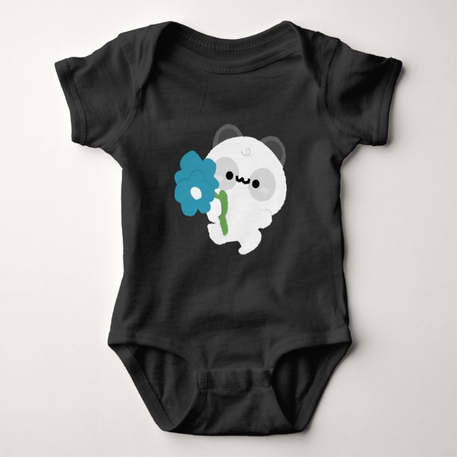 Body Para Bebé Panda Romántico Adorable (Anverso)