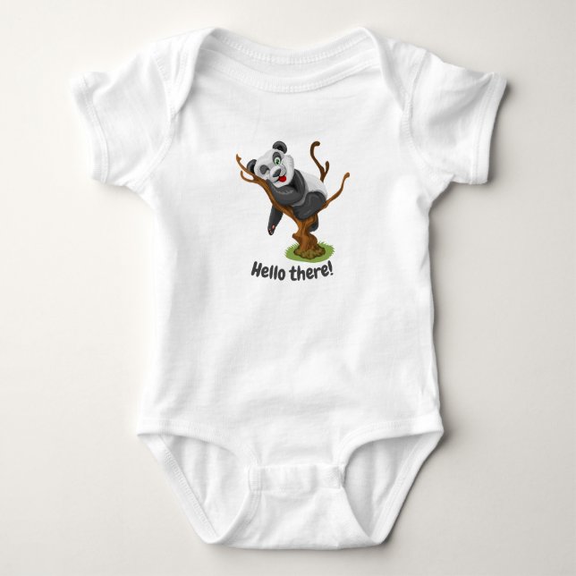 Body Para Bebé Panda y gráfico de pollo adorables (Anverso)