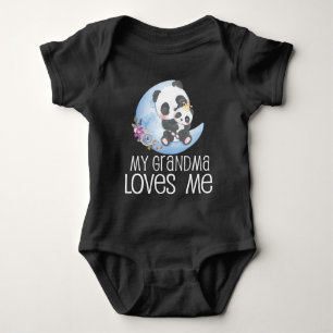 Body Para Bebé Pandas en la luna 🐼 mi abuela me ama