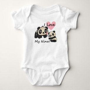 Body Para Bebé Pandas I Love My Nina Baby Bodysuit