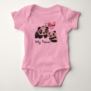 Body Para Bebé Pandas que amo a mi nana