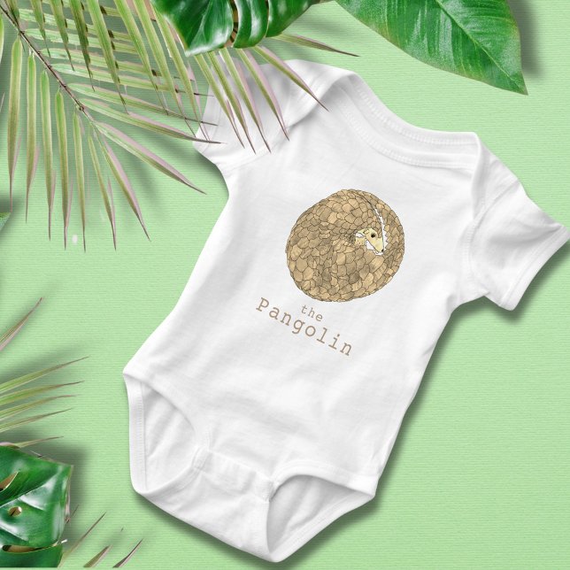 Body Para Bebé Pangolin Especie Amenazada de Fauna Silvestre Arte (Cute pangolin rolled up animal art baby vest)