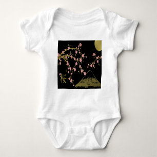 Body Para Bebé Pantalla rosa Sakura Gold en japonés negro