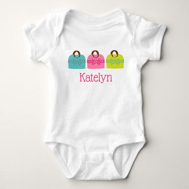 Body Para Bebé Pañuelos de lunares Personalizados Bodysuit o cami (Anverso)