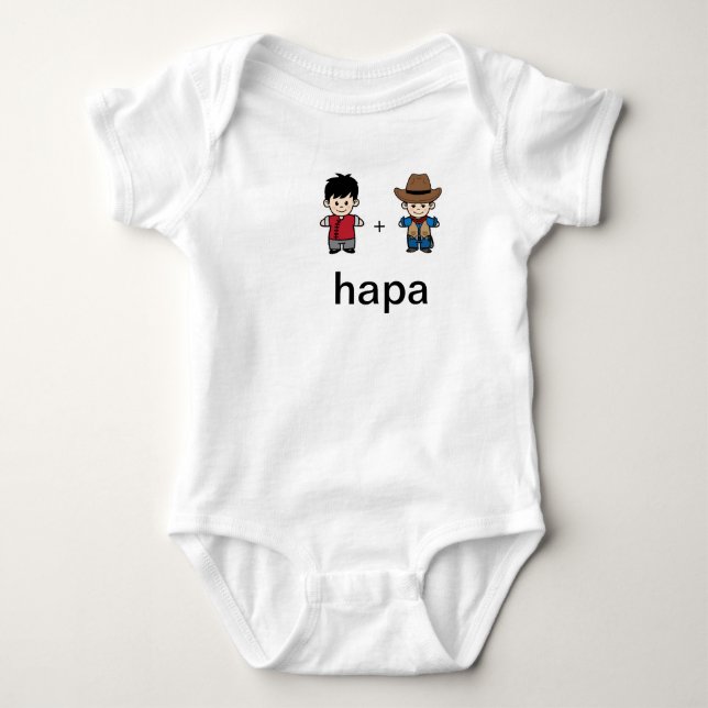 Body Para Bebé Papá chino de Hapa y mono americano del papá (Anverso)