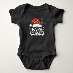 Body Para Bebé Papa Claus Luces de Navidad Pijama Familia Combina