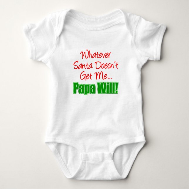 Body Para Bebé Papa es mejor que Santa (Anverso)