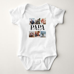 Body Para Bebé Papa I Love You Personalizado Collage de fotos
